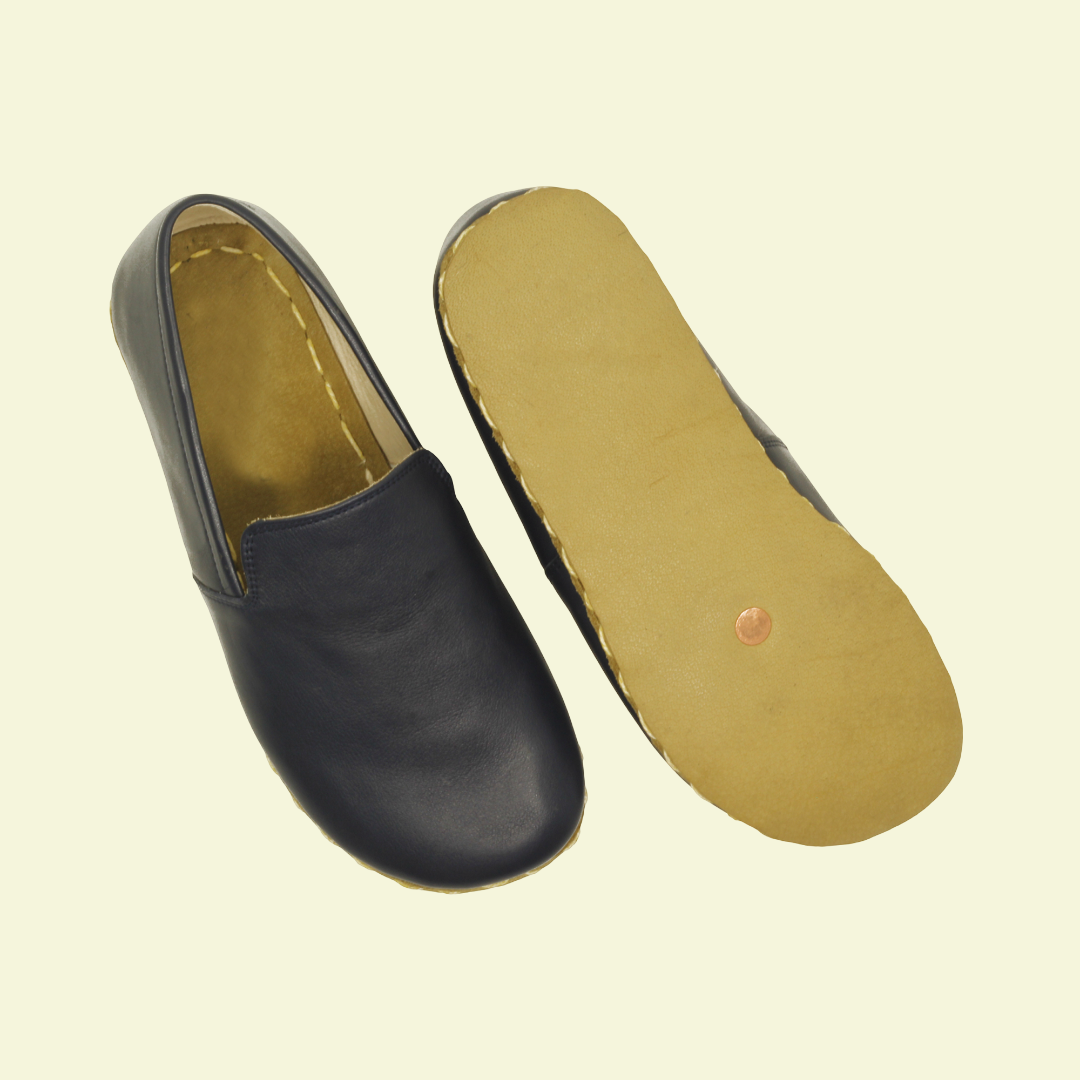 Women Barefoot Navy Blue Loafers