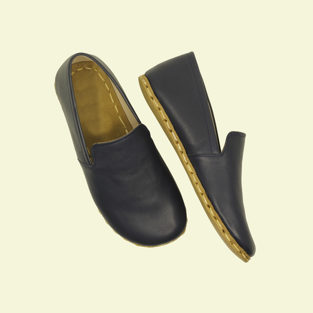 Women Barefoot Navy Blue Loafers