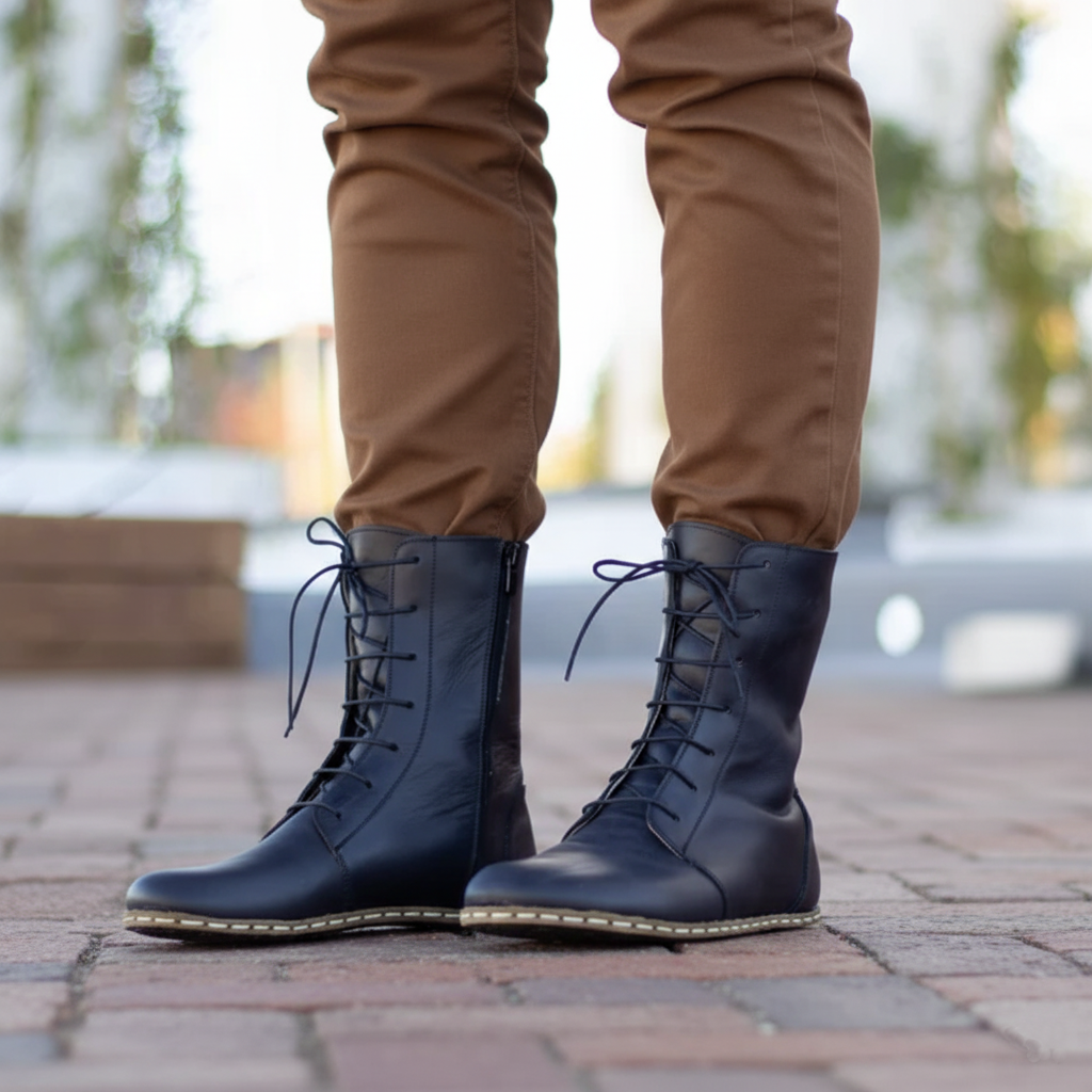Barefoot Black Ankle Boots Men