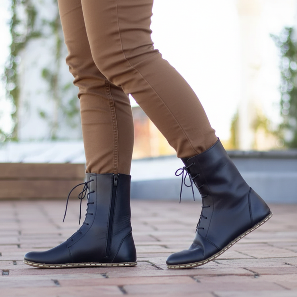 Barefoot Black Ankle Boots Men