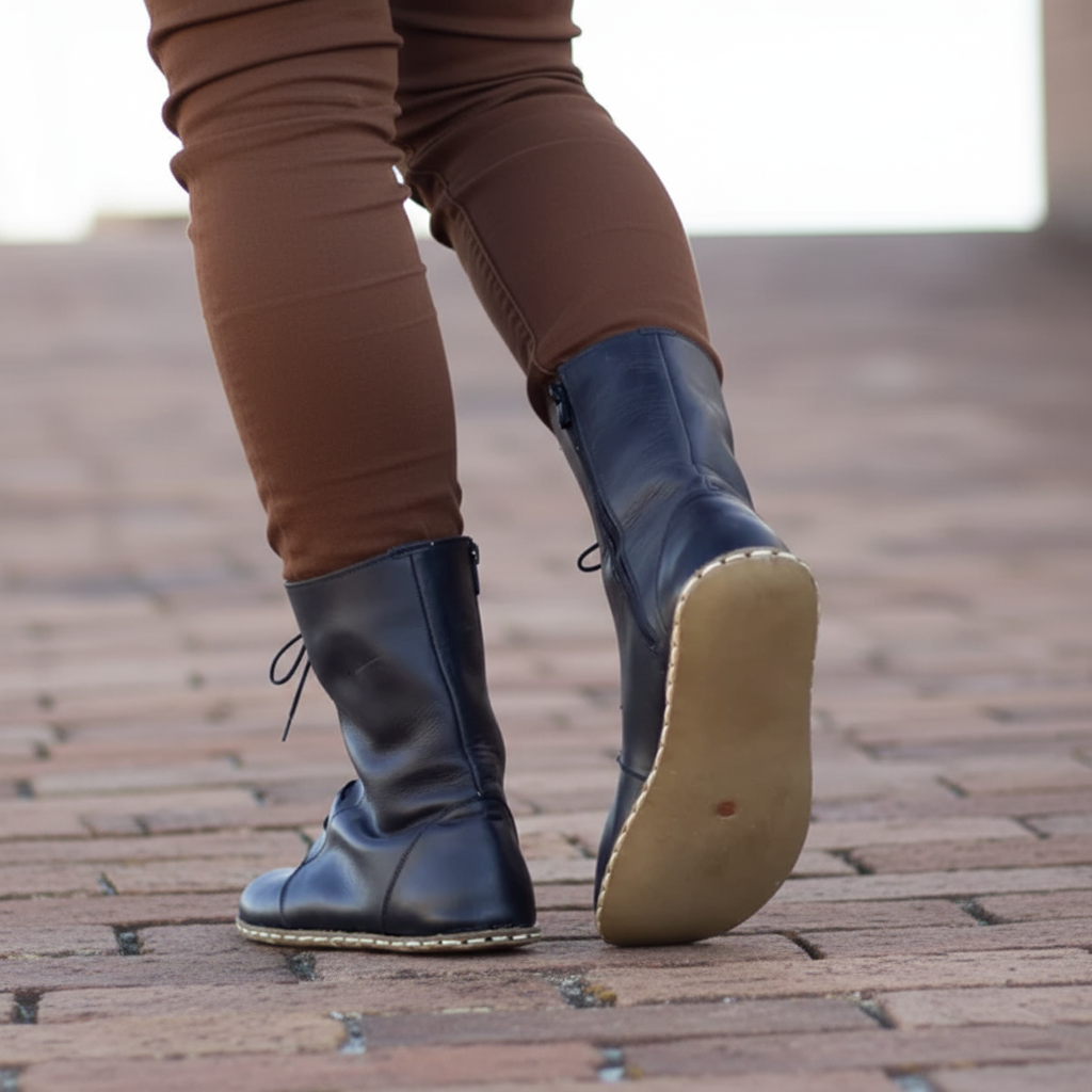 Barefoot Black Ankle Boots Men