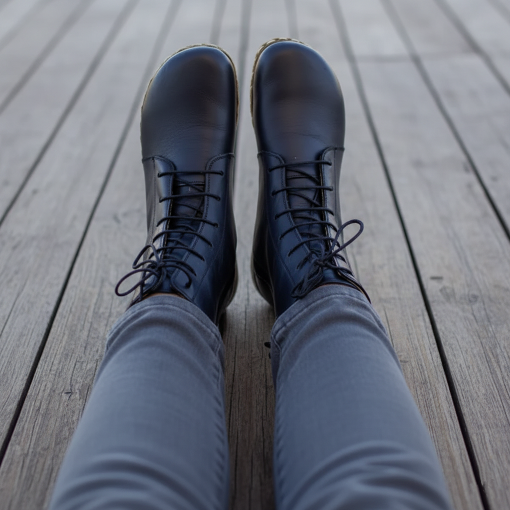 Barefoot Black Ankle Boots Women