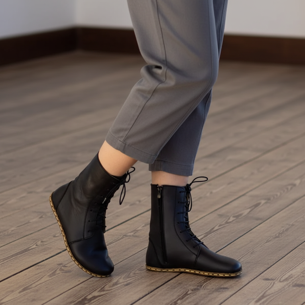 Barefoot Black Ankle Boots Women