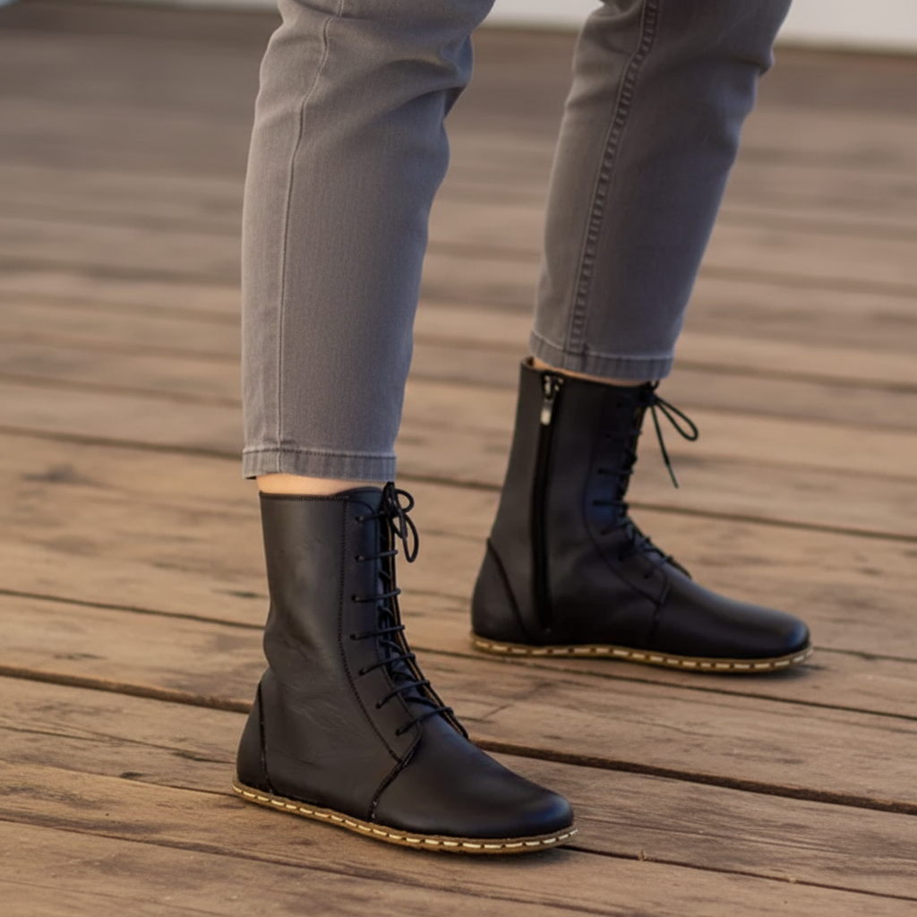 Barefoot Black Ankle Boots Women