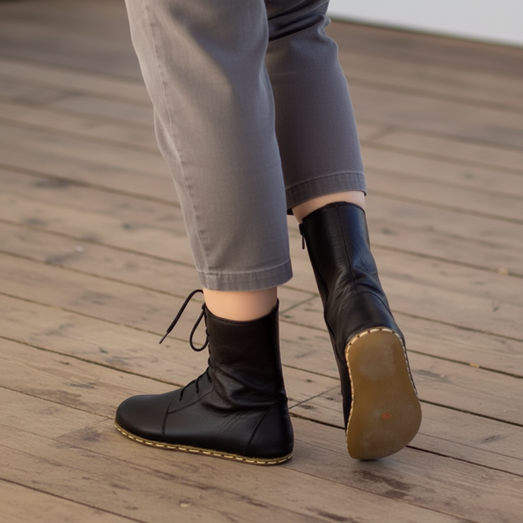 Barefoot Black Ankle Boots Women