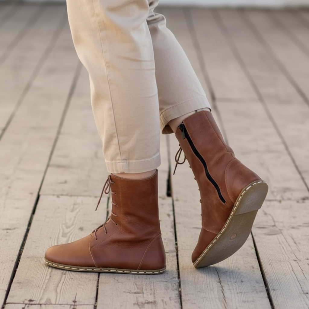 Barefoot Brown Ankle Boots Women