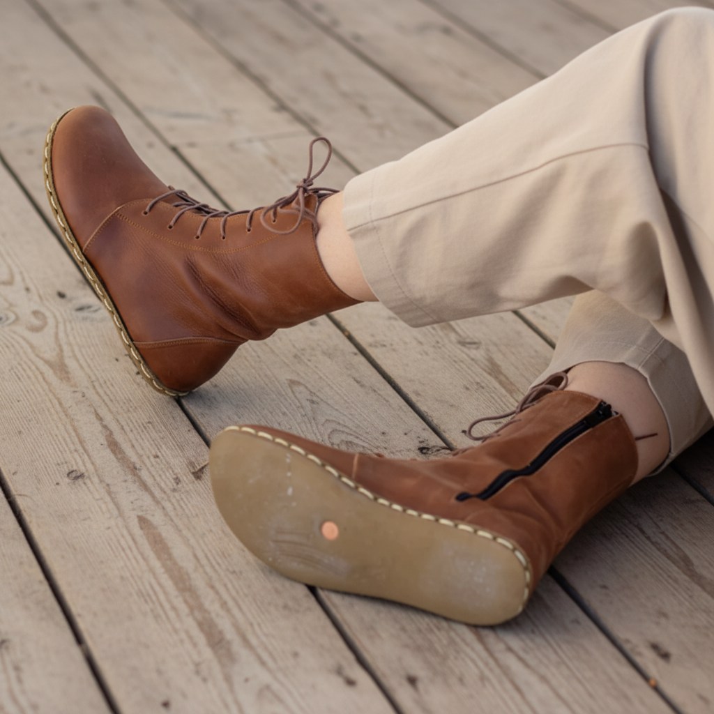 Barefoot Brown Ankle Boots Women