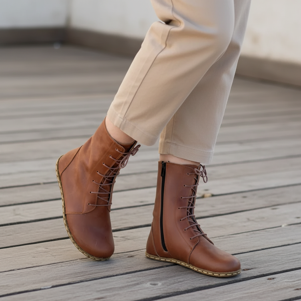 Barefoot Brown Ankle Boots Women