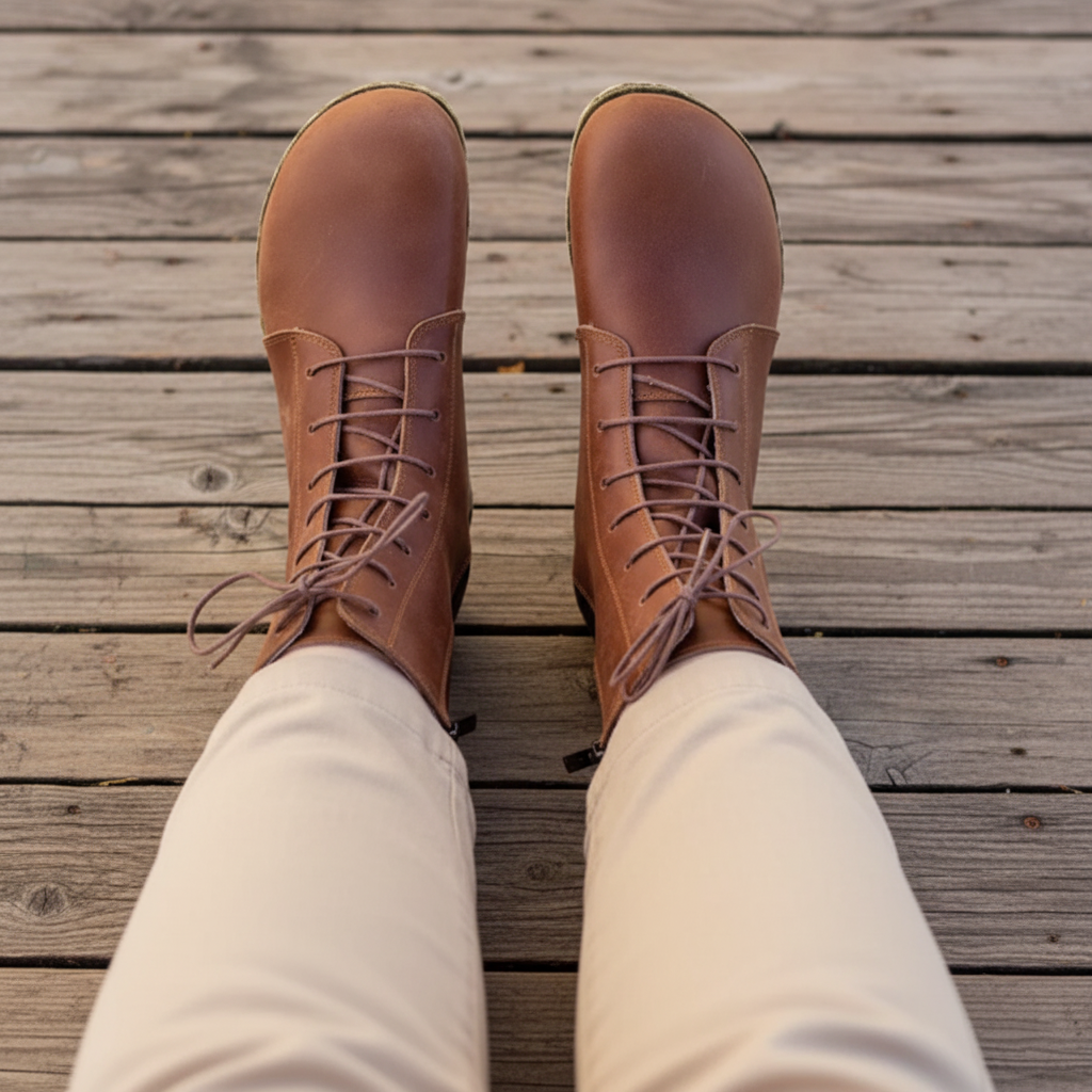 Barefoot Brown Ankle Boots Women