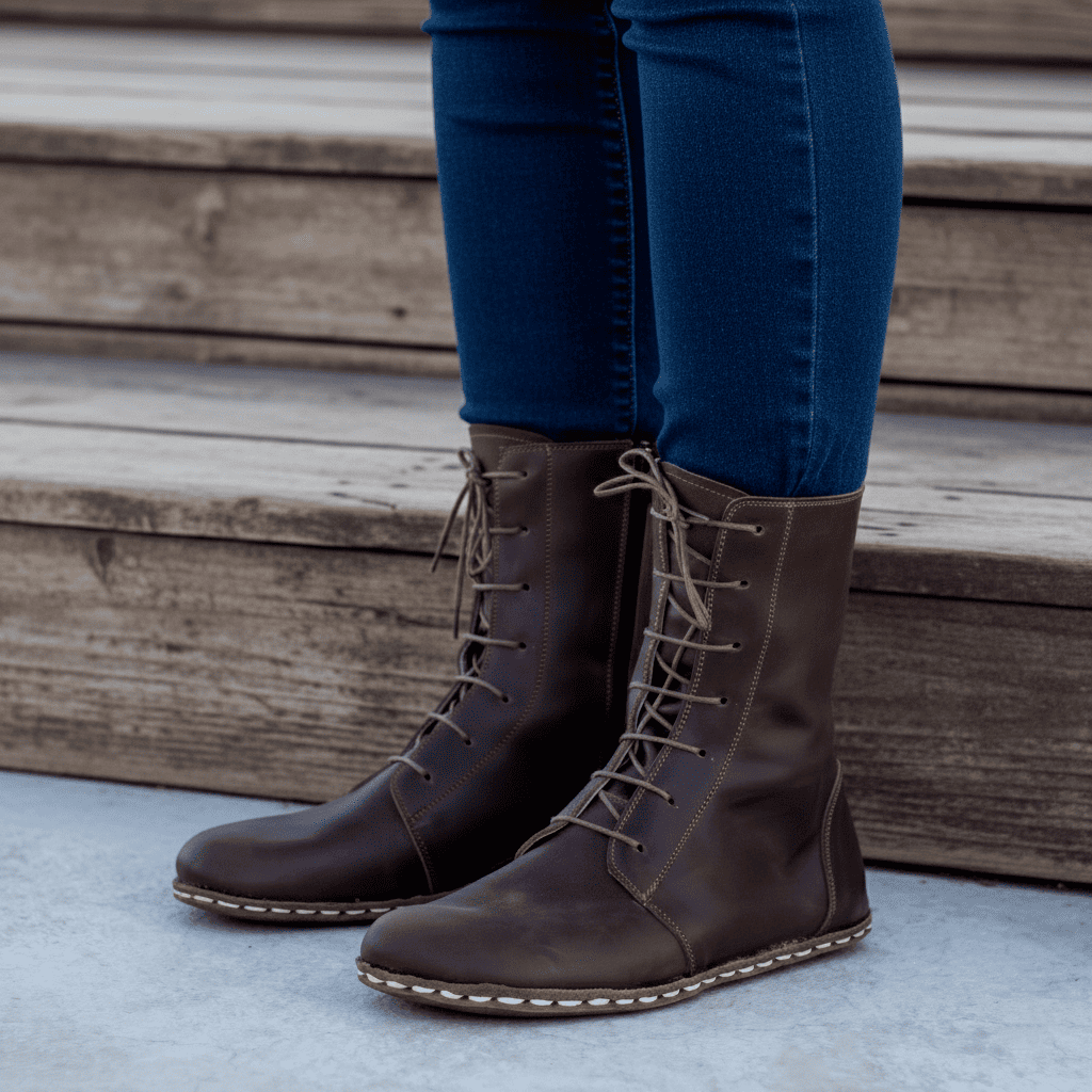 Barefoot Coffee Brown Ankle Boots Men