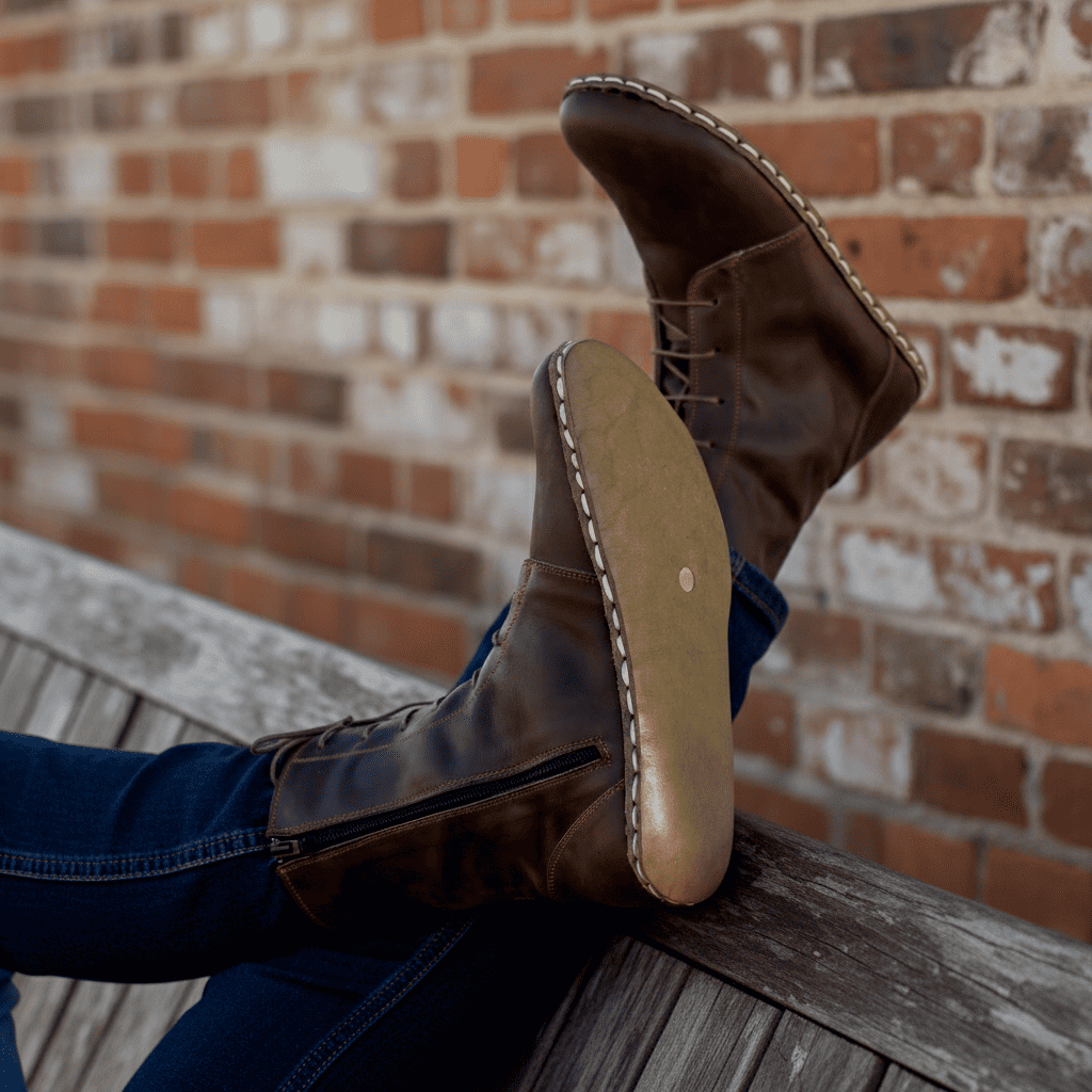 Barefoot Coffee Brown Ankle Boots Men
