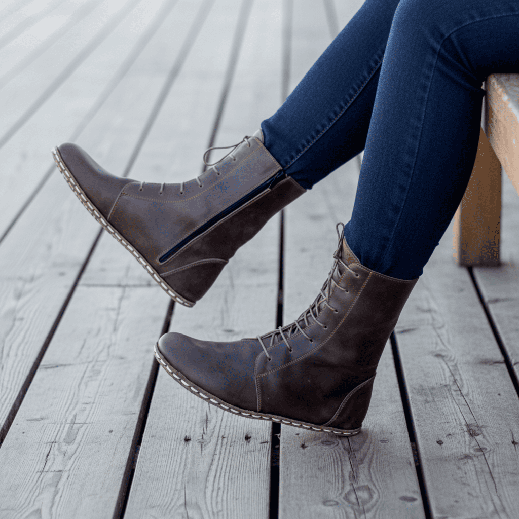 Barefoot Coffee Brown Ankle Boots Men