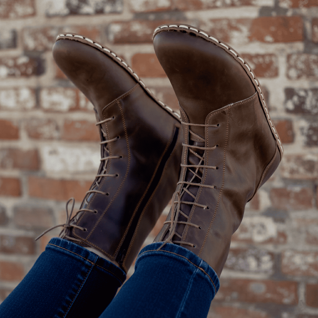 Barefoot Coffee Brown Ankle Boots Men