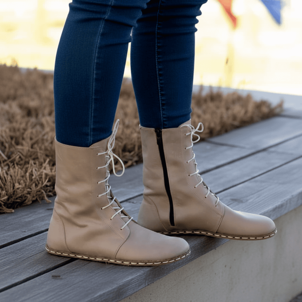 Barefoot Beige Ankle Boots Men