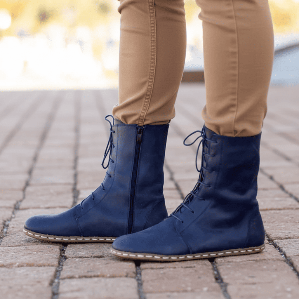 Barefoot Navy Blue Ankle Boots Men