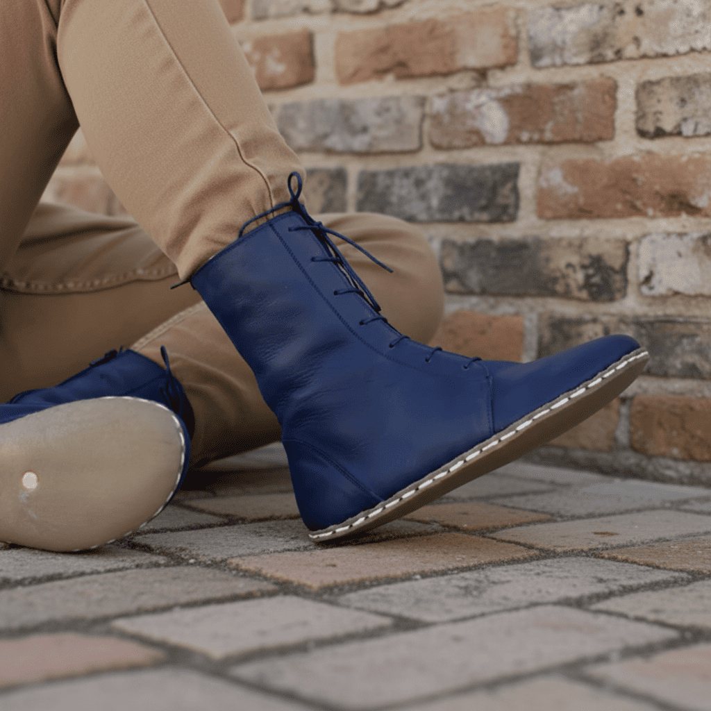 Barefoot Navy Blue Ankle Boots Men