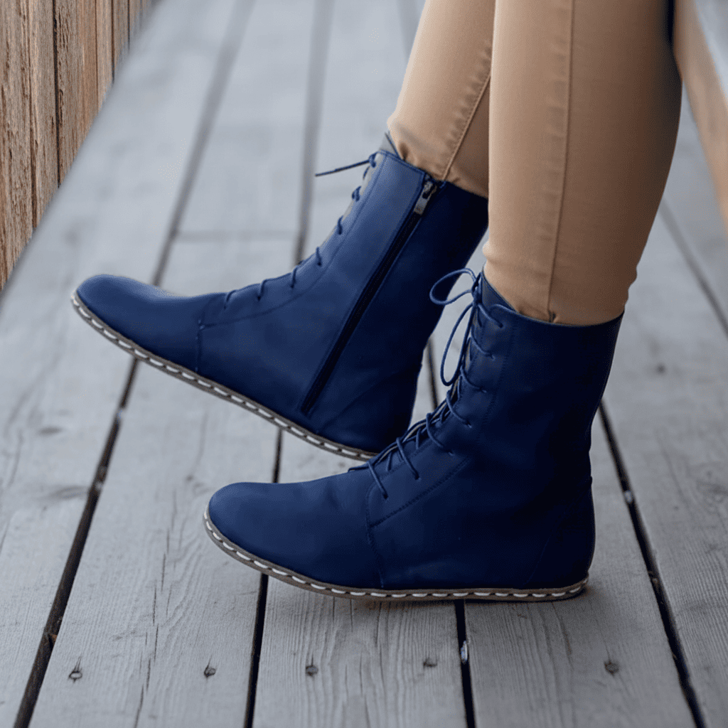 Barefoot Navy Blue Ankle Boots Men