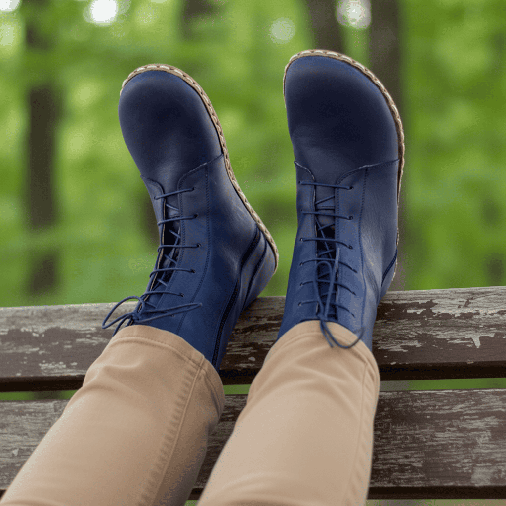 Barefoot Navy Blue Ankle Boots Men