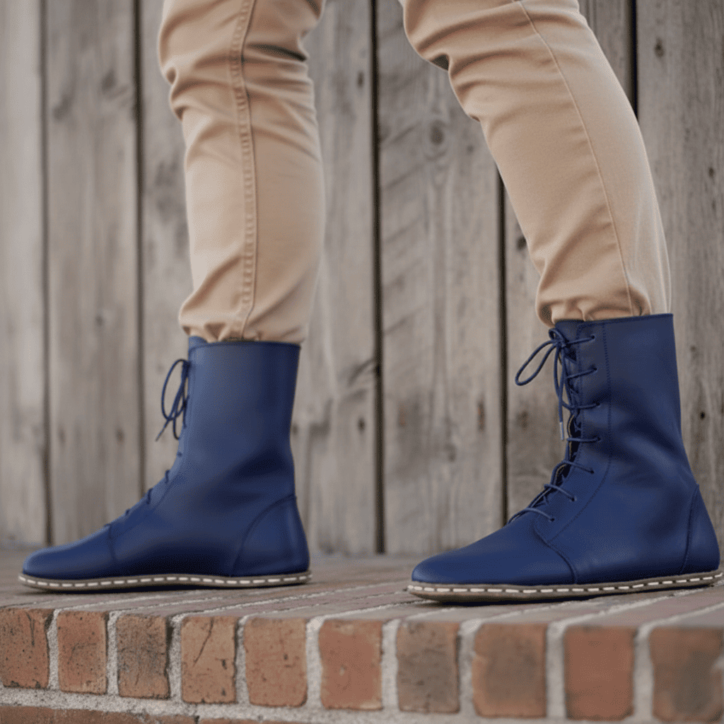 Barefoot Navy Blue Ankle Boots Men