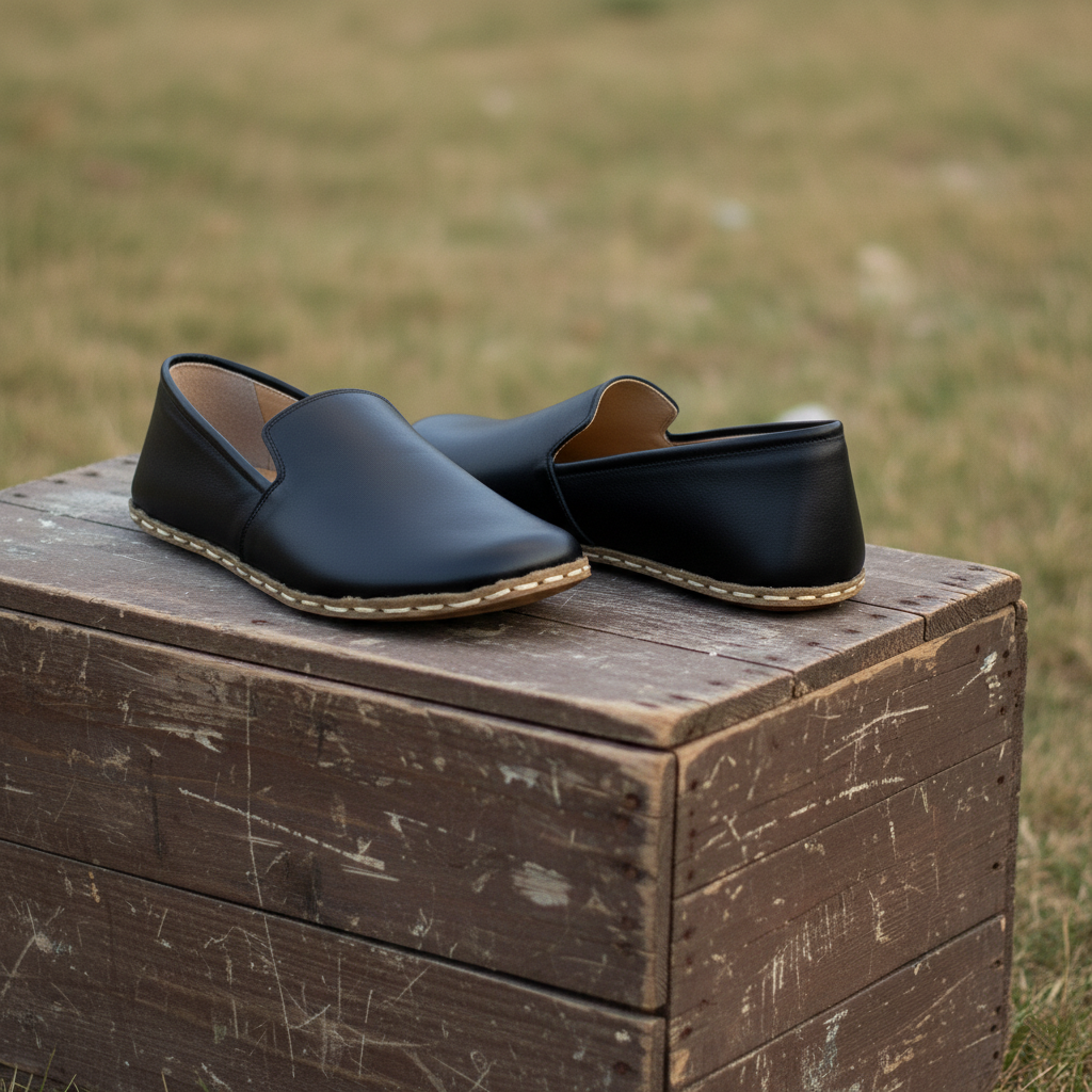 Black Barefoot Loafers Men
