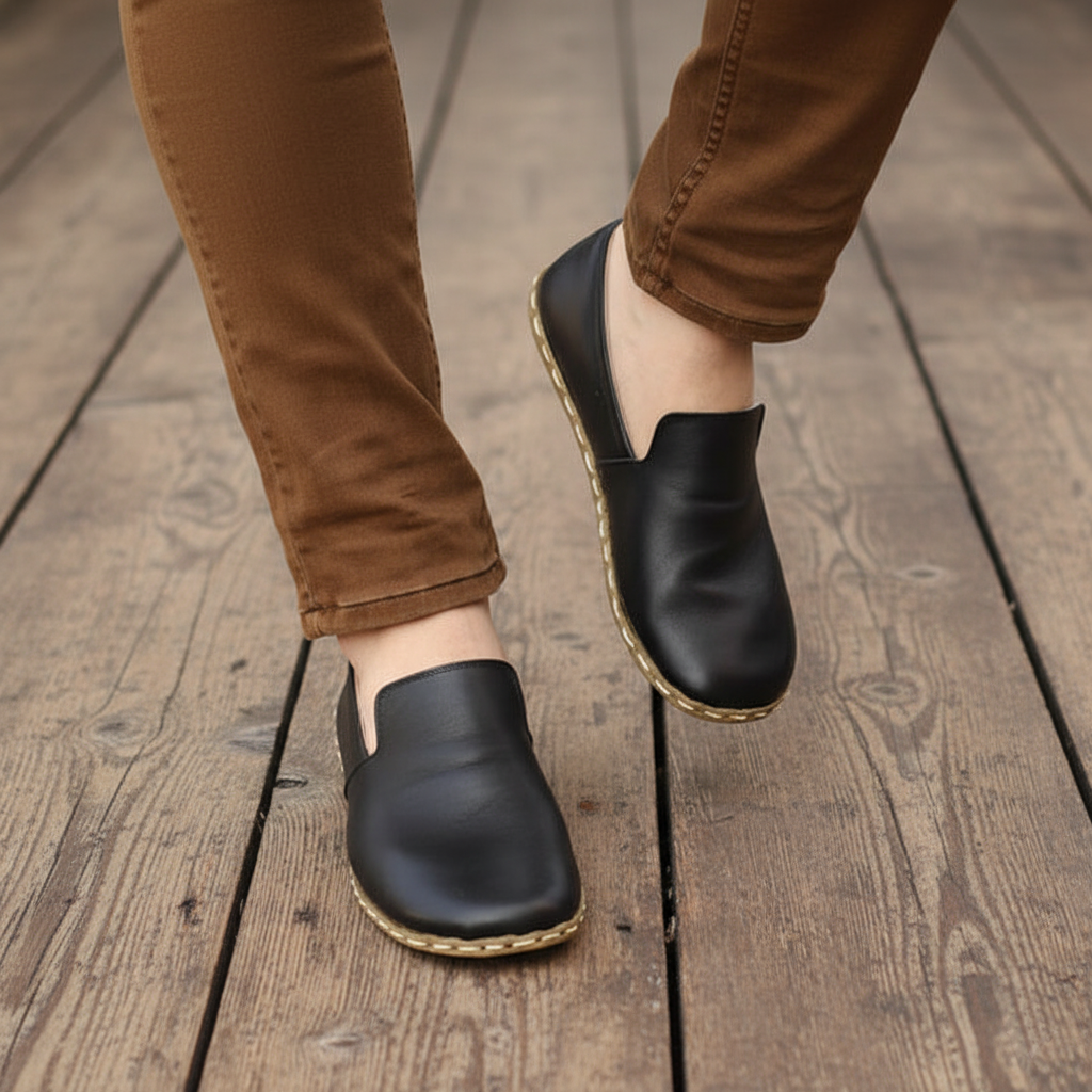 Black Barefoot Loafers Men