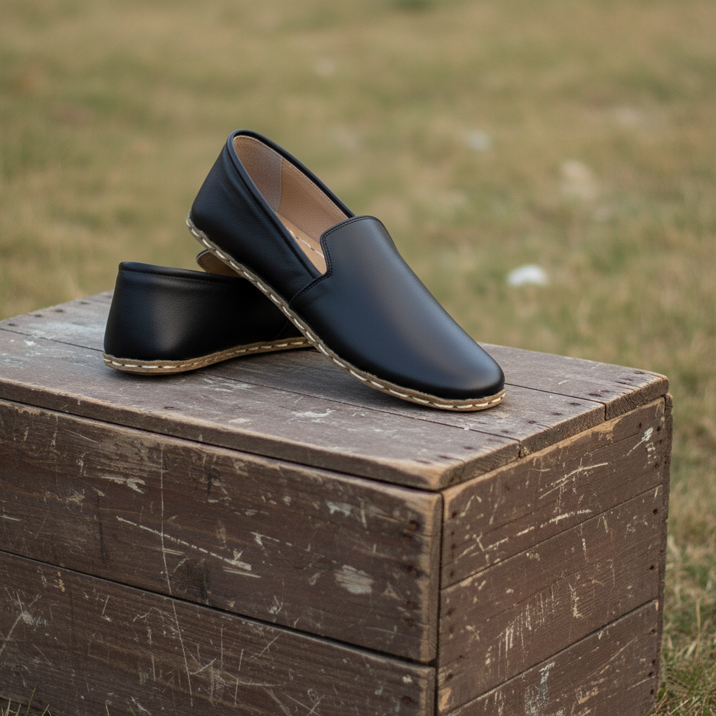 Black Barefoot Loafers Men