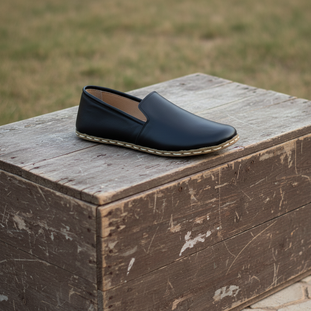 Black Barefoot Loafers Men