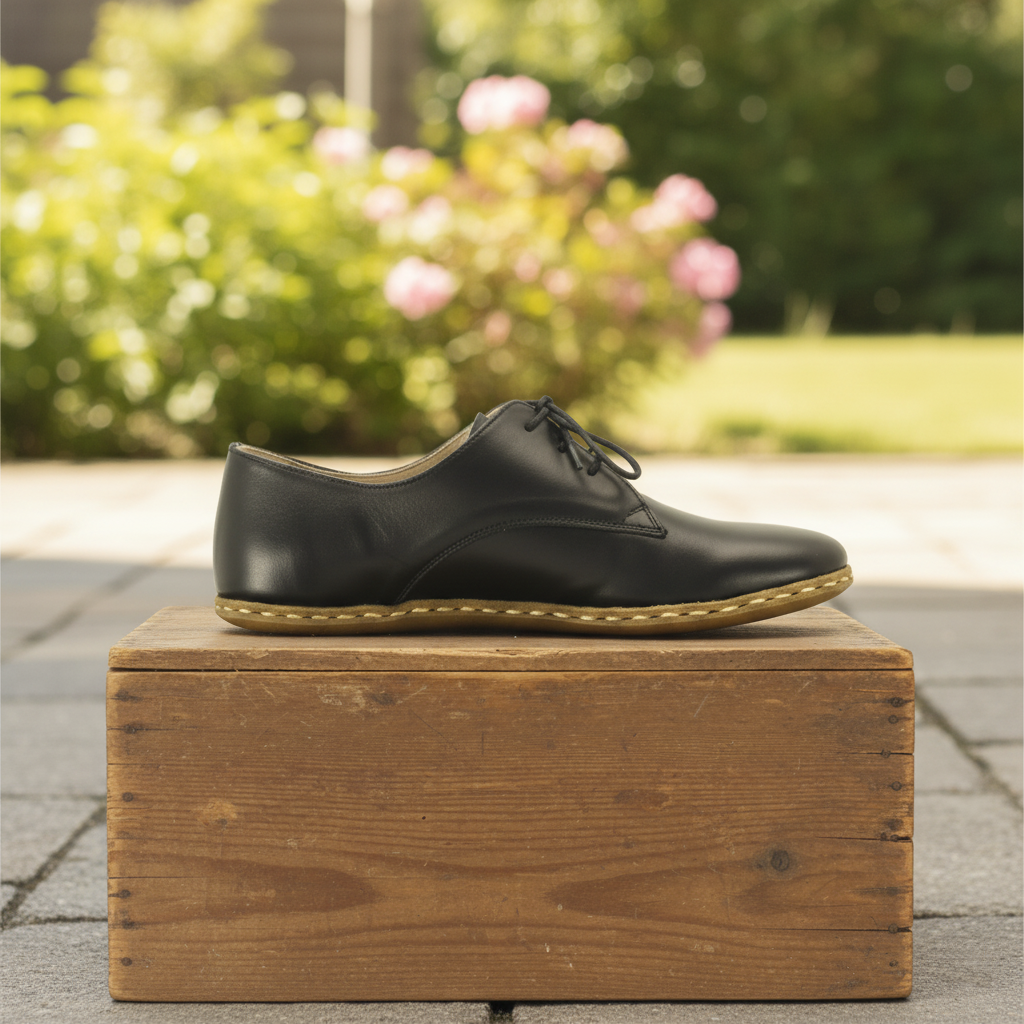 Black Barefoot Oxford Shoes Men