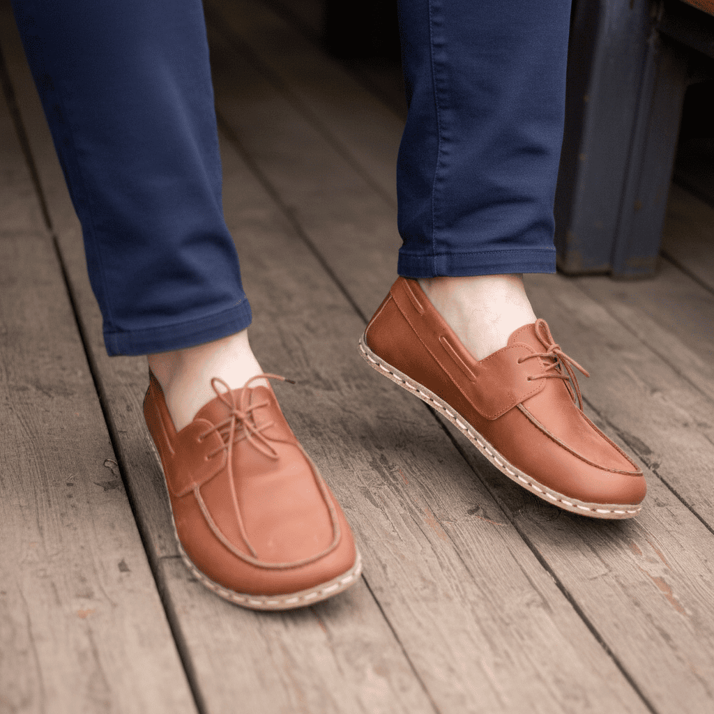 Brown Barefoot Boat Shoes Men