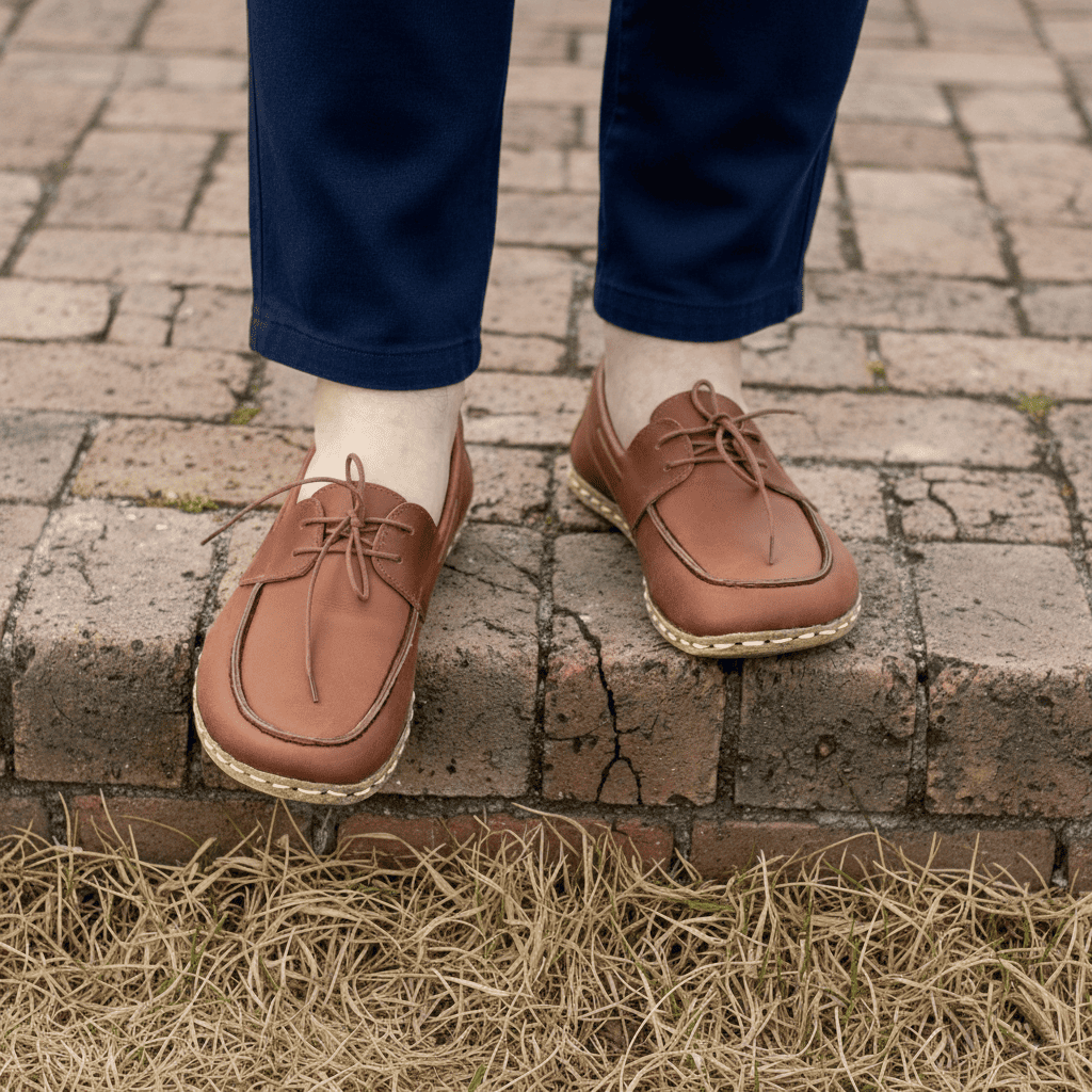 Brown Barefoot Boat Shoes Men