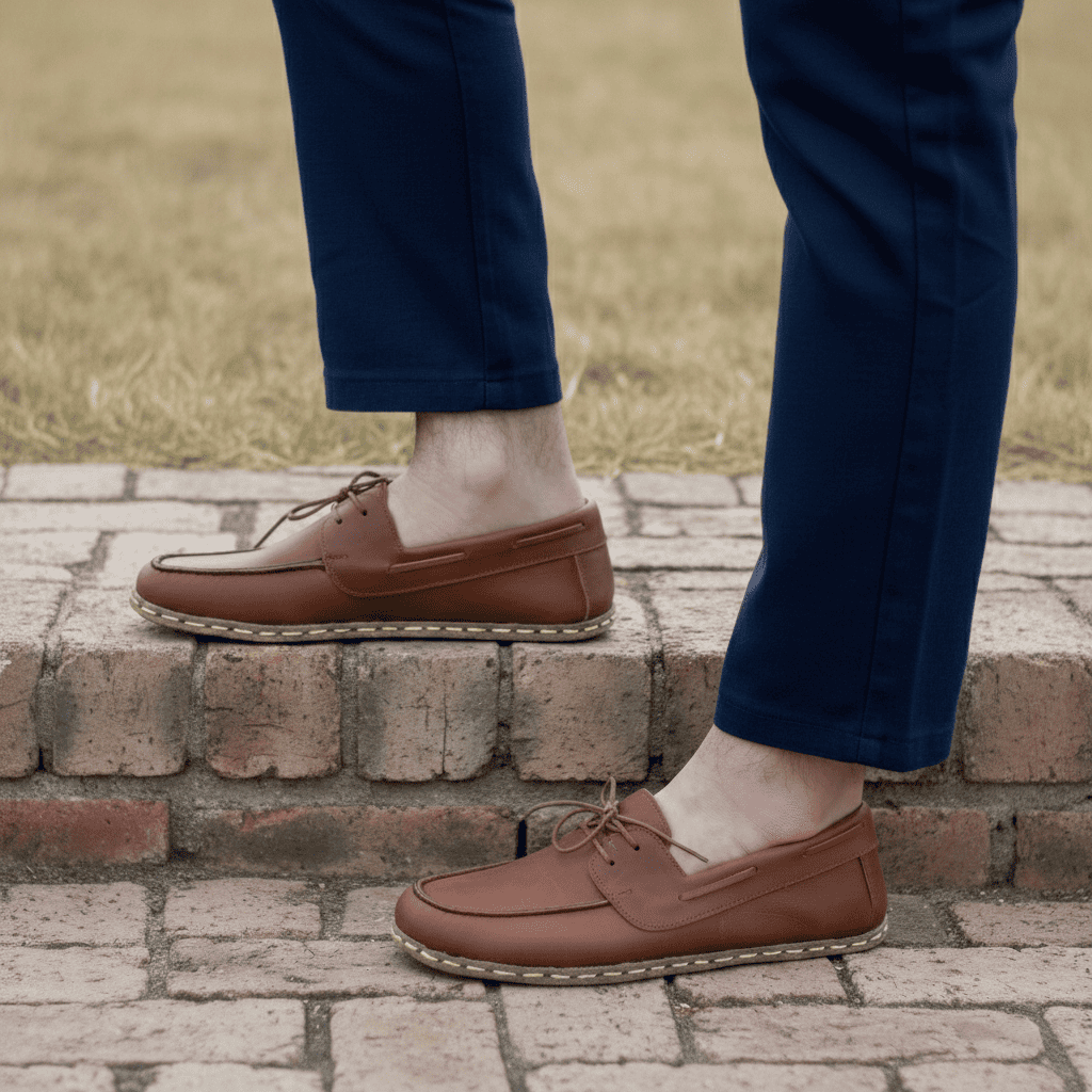 Brown Barefoot Boat Shoes Men