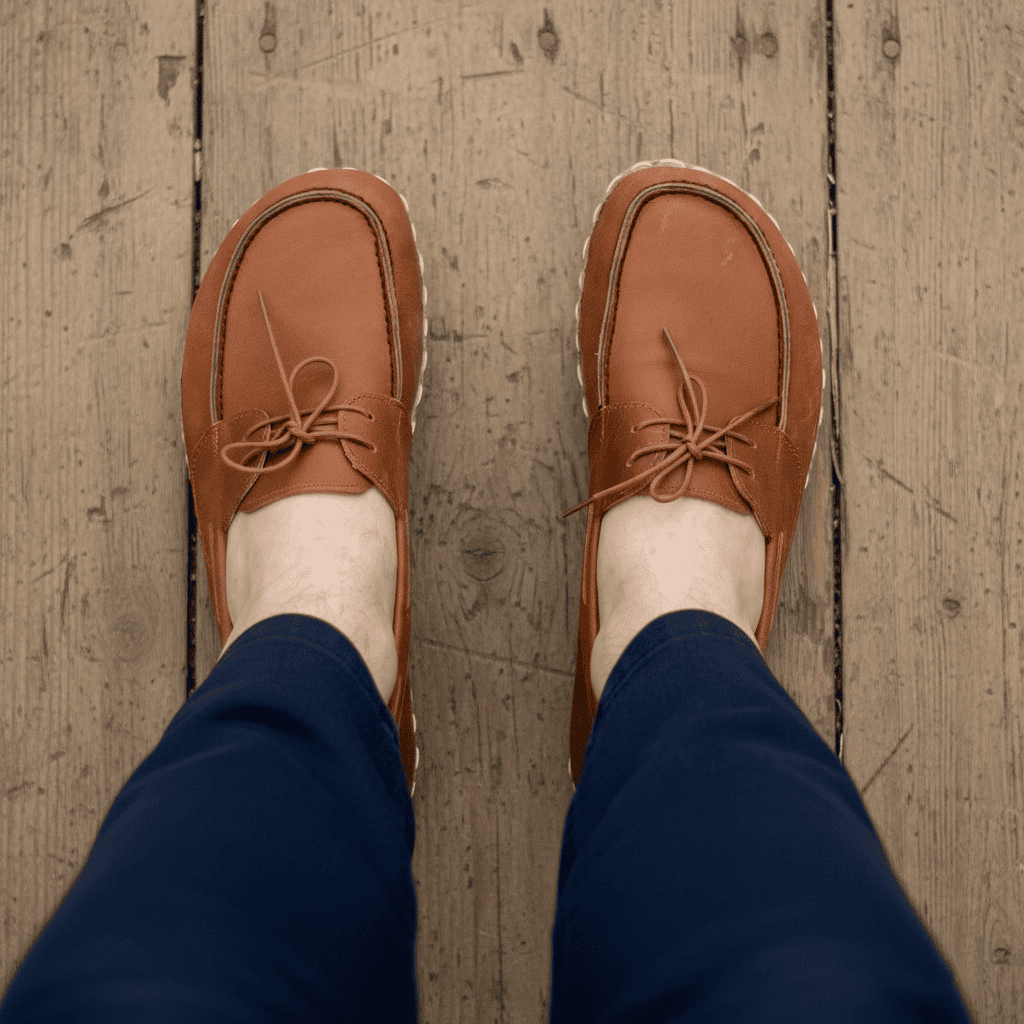 Brown Barefoot Boat Shoes Men