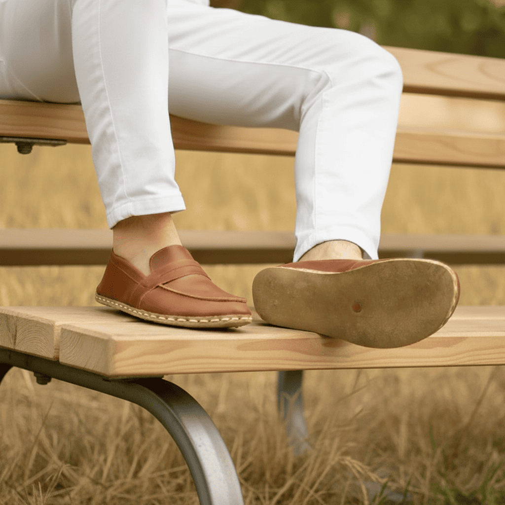 Brown Barefoot Penny Loafers Men