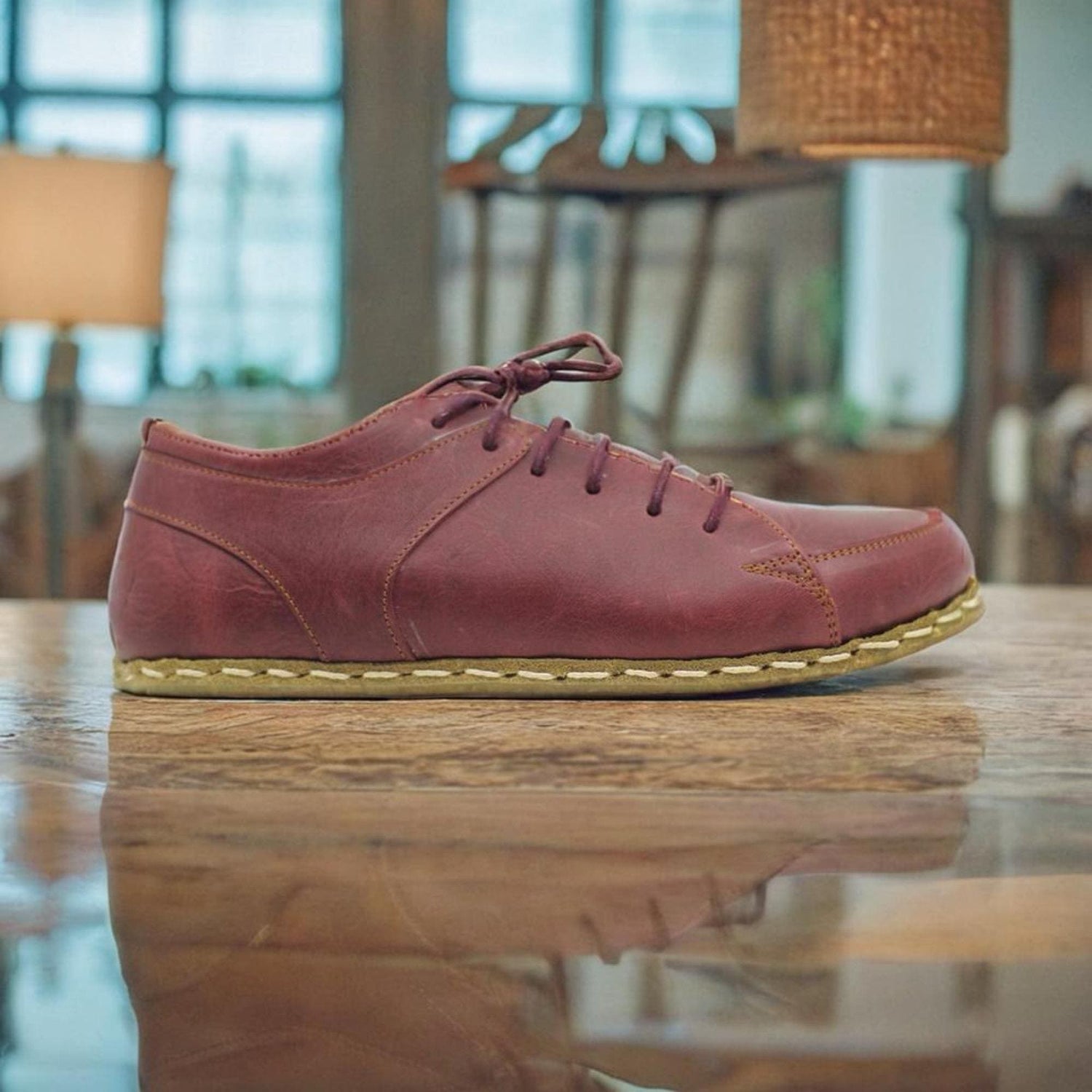 Burgundy Barefoot Sneakers Men