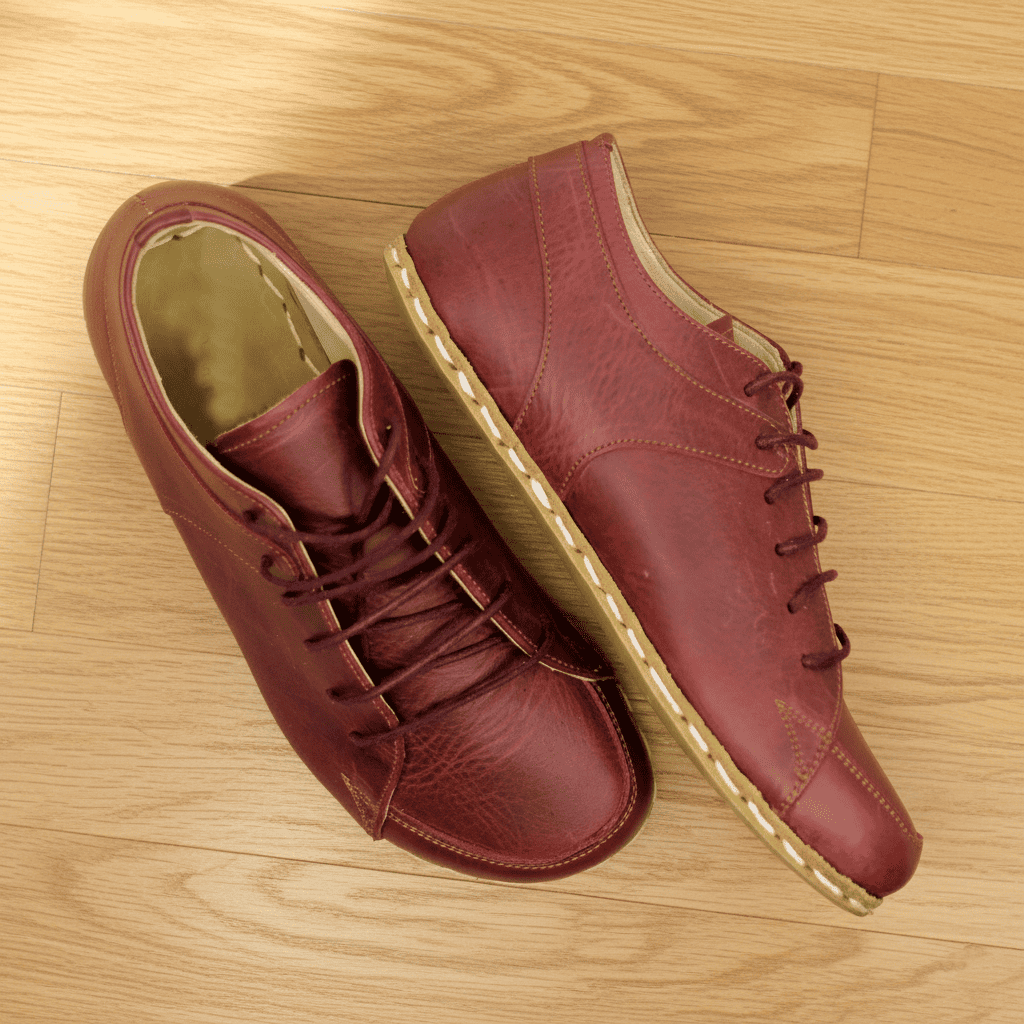 Burgundy Barefoot Sneakers Men
