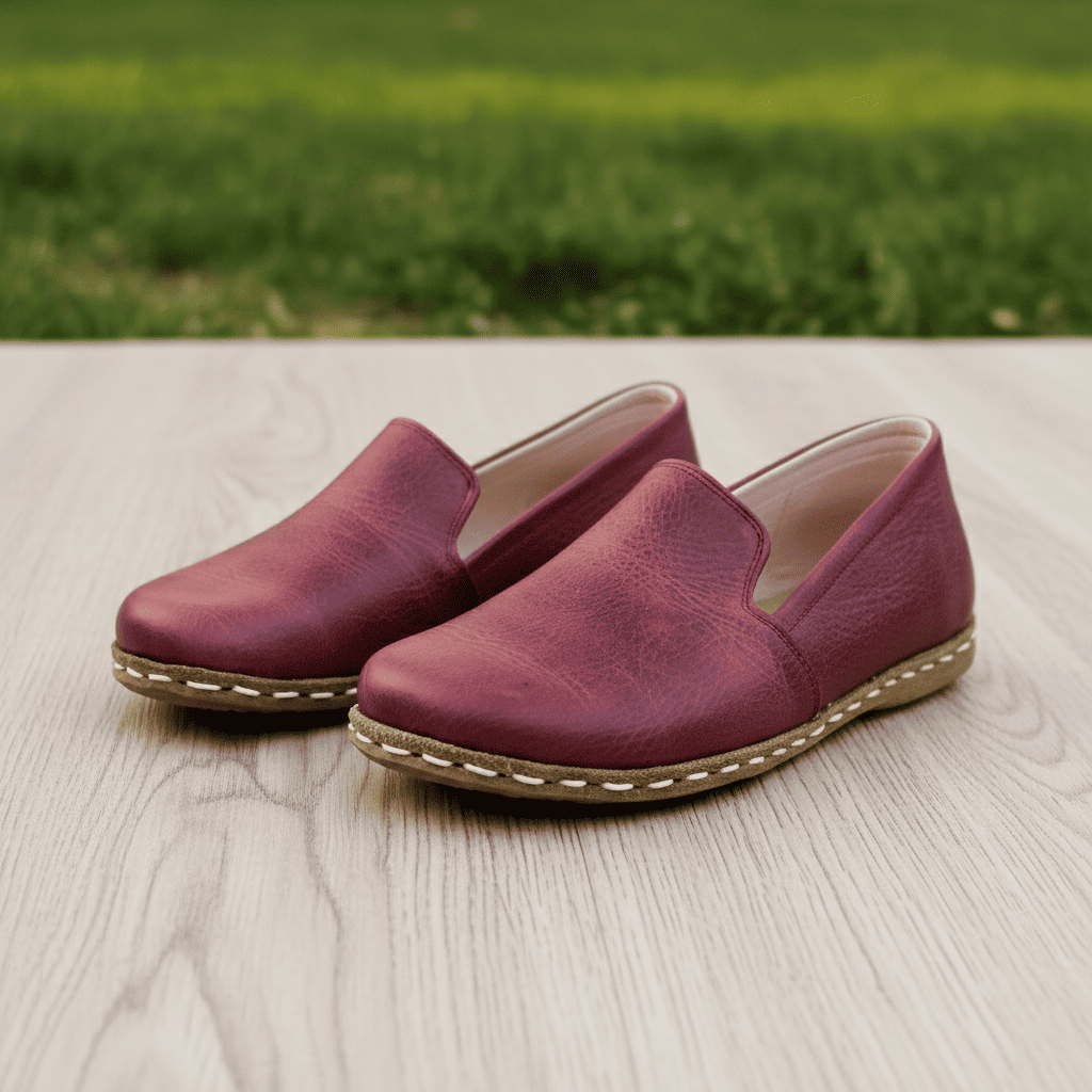 Burgundy Barefoot Loafers Men