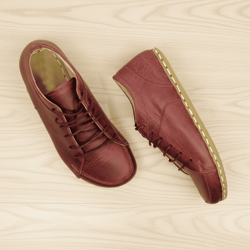 Burgundy Barefoot Sneakers Men