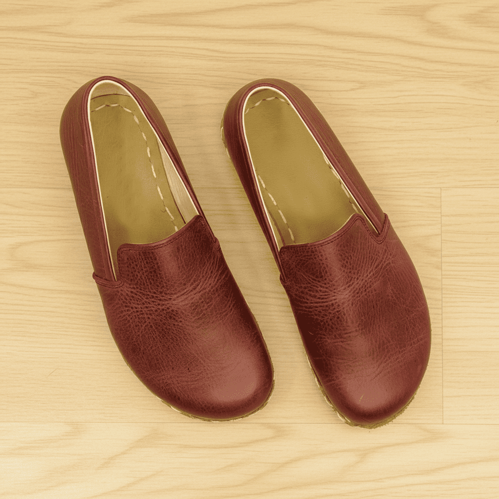 Burgundy Barefoot Loafers Men