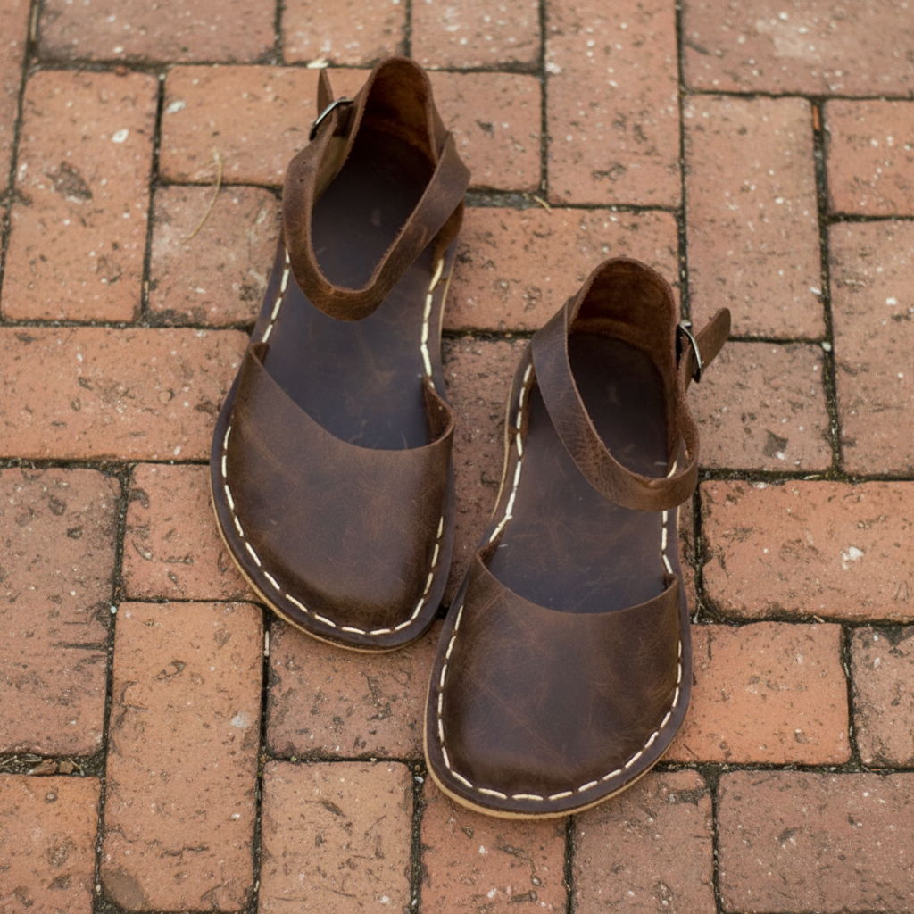 Closed Toe Dark Brown Barefoot Sandals Women