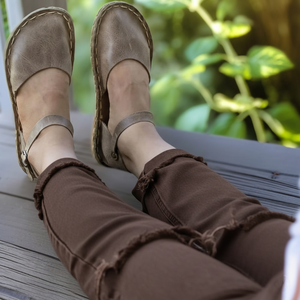 Closed Toe Light Brown Barefoot Sandals Women