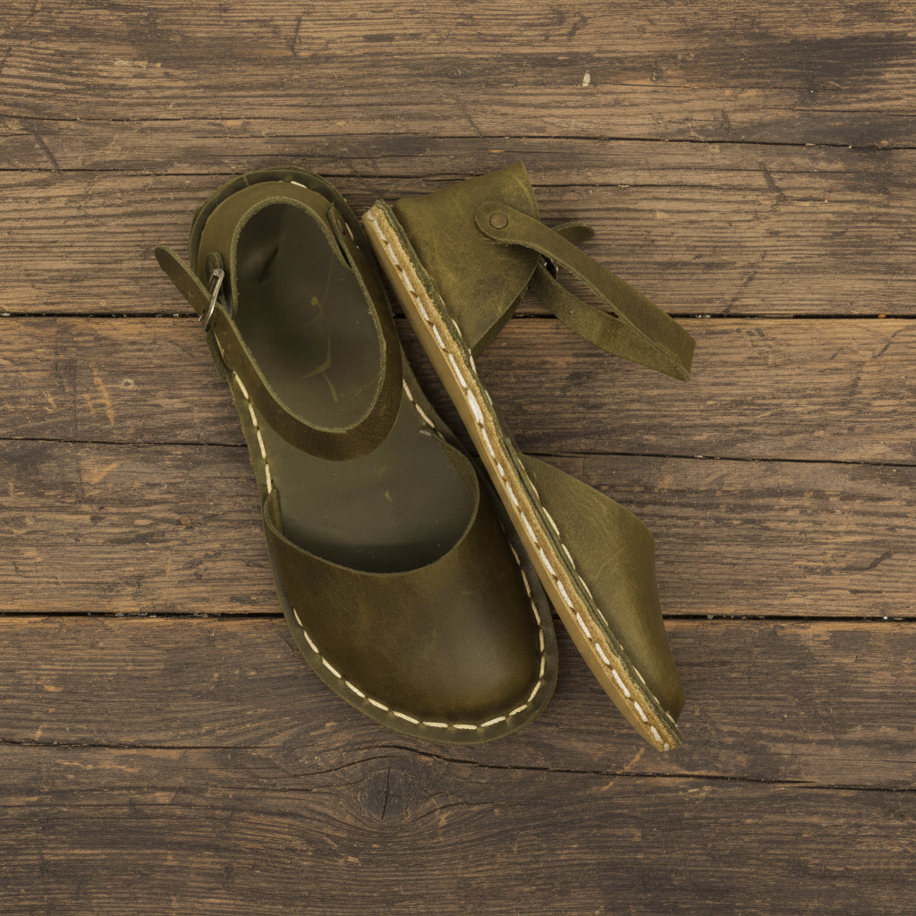 Closed Toe Olive Green Barefoot Sandals Women