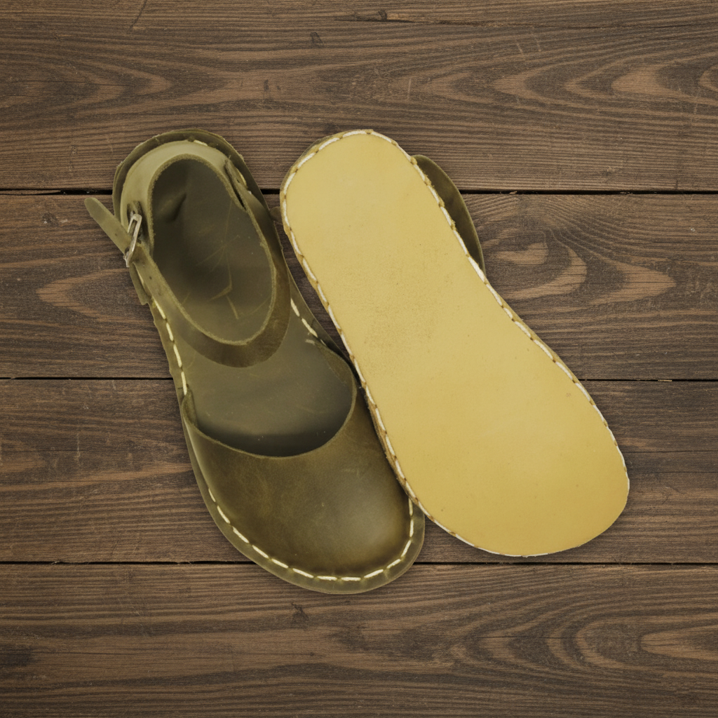 Closed Toe Olive Green Barefoot Sandals Women