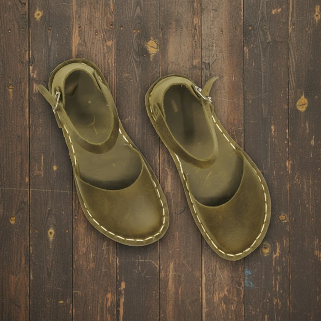 Closed Toe Olive Green Barefoot Sandals Women