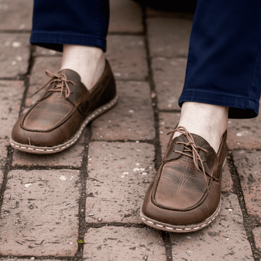 Coffee Brown Barefoot Boat Shoes Men