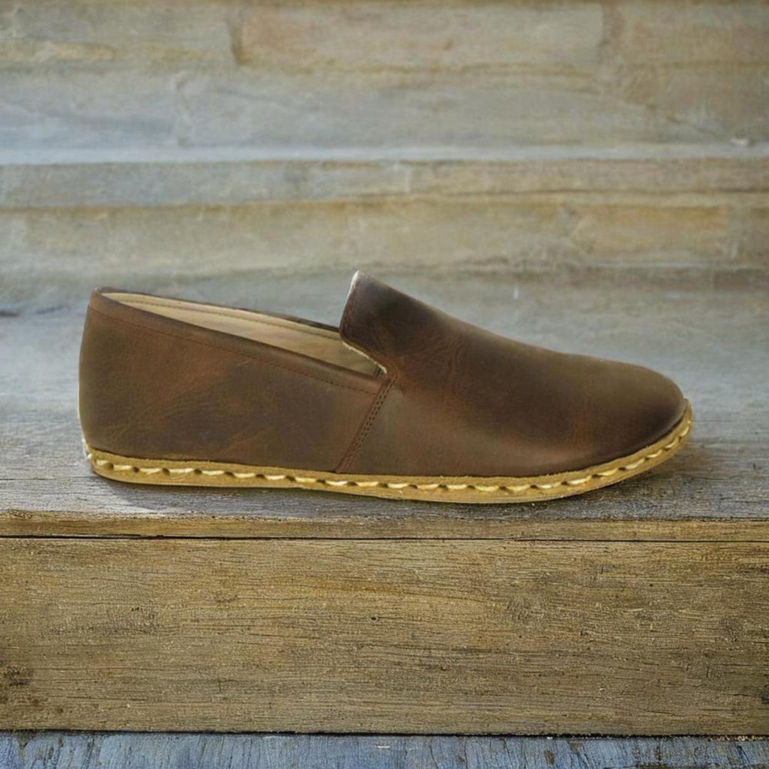 Coffee Brown Barefoot Loafers Men