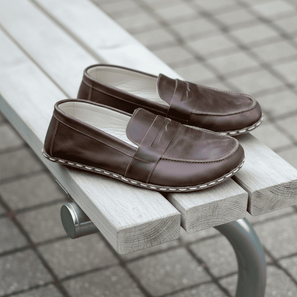Coffee Brown Barefoot Penny Loafers Men