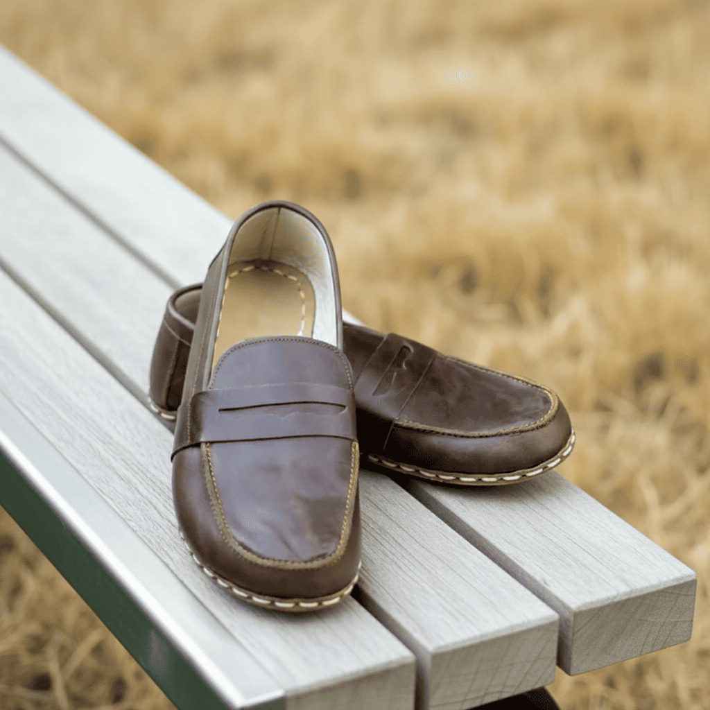 Coffee Brown Barefoot Penny Loafers Men