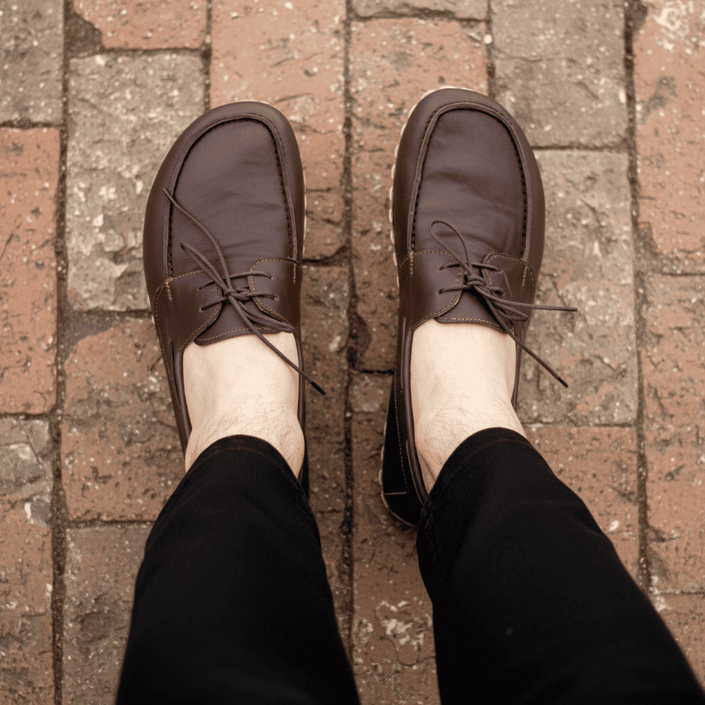 Dark Brown Barefoot Boat Shoes Men