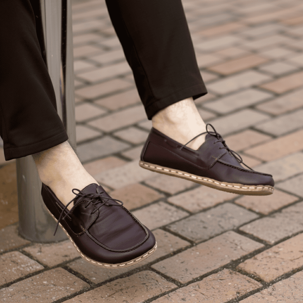 Dark Brown Barefoot Boat Shoes Men