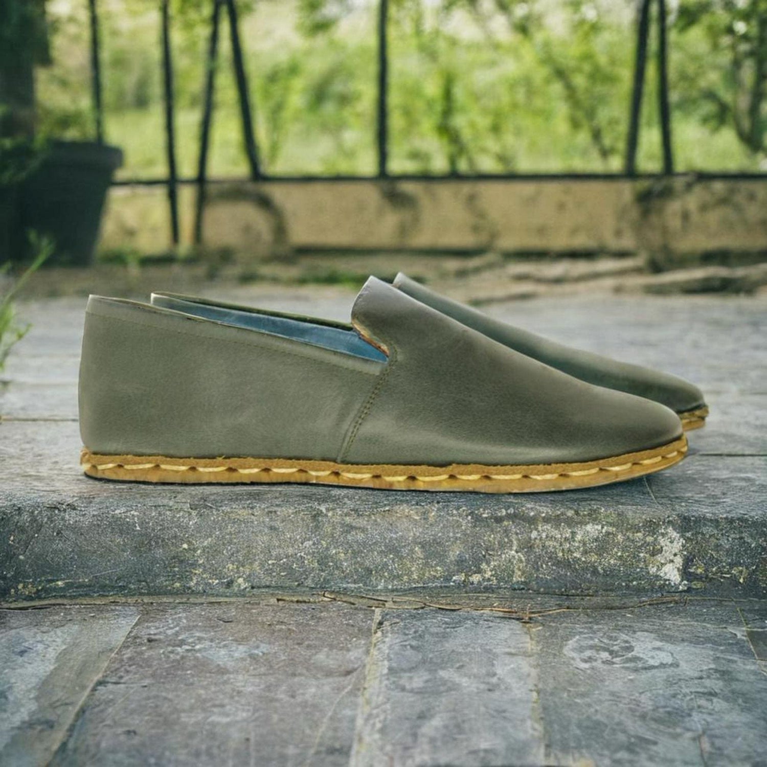 Dark Green Barefoot Loafers Men